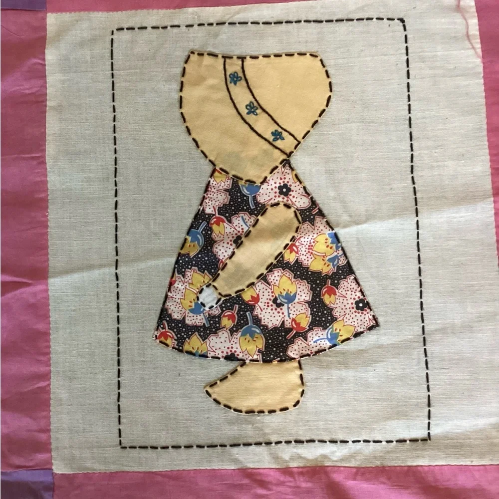 Vintage Sunbonnet Sue Quilt Top 72”x88”